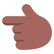 👈🏾 Emoji Dorso De Mano Con índice A La Izquierda: Tono De Piel Oscuro Medio en Microsoft Windows 11 22H2.