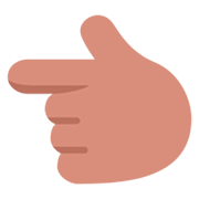 👈🏽 Emoji nach links weisender Zeigefinger: mittlere Hautfarbe Microsoft Windows 11 22H2.