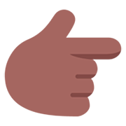 👉🏾 Emoji Dorso Da Mão Com Dedo Indicador Apontando Para A Direita: Pele Morena Escura na Microsoft Windows 11 22H2.