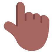👆🏾 Emoji Dorso Da Mão Com Dedo Indicador Apontando Para Cima: Pele Morena Escura na Microsoft Windows 11 22H2.