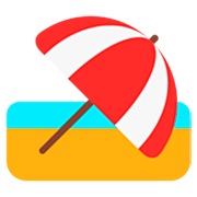Emoji 🏖️ Spiaggia Con Ombrellone su Microsoft Windows 11 22H2.