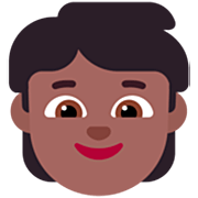 🧒🏾 Emoji Criança: Pele Morena Escura na Microsoft Windows 11 22H2.