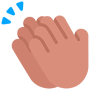 👏🏽 Emoji Mãos Aplaudindo: Pele Morena na Microsoft Windows 11 22H2.
