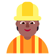 👷🏾 Emoji Bauarbeiter(in): mitteldunkle Hautfarbe Microsoft Windows 11 22H2.