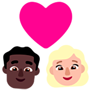 Emoji 👨🏿‍❤️‍👩🏼 Coppia Con Cuore - Uomo: Carnagione Scura, Donna: Carnagione Abbastanza Chiara su Microsoft Windows 11 22H2.