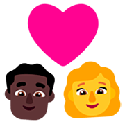 👨🏿‍❤️‍👩 Emoji Pareja Enamorada - Hombre: Tono De Piel Oscuro, Mujer en Microsoft Windows 11 22H2.