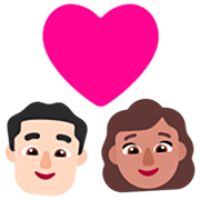 👨🏻‍❤️‍👩🏽 Emoji Pareja Enamorada - Hombre: Tono De Piel Claro, Mujer: Tono De Piel Medio en Microsoft Windows 11 22H2.