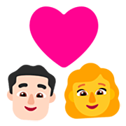 Emoji 👨🏻‍❤️‍👩 Coppia Con Cuore - Uomo: Carnagione Chiara, Donna su Microsoft Windows 11 22H2.