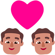 Émoji 👨🏽‍❤️‍👨🏽 Couple Avec Cœur - Homme: Peau Légèrement Mate, Homme: Peau Légèrement Mate sur Microsoft Windows 11 22H2.