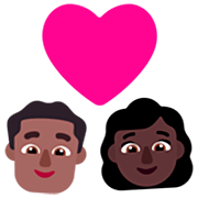Emoji 👨🏾‍❤️‍👩🏿 Coppia Con Cuore - Uomo: Carnagione Abbastanza Scura, Donna: Carnagione Scura su Microsoft Windows 11 22H2.