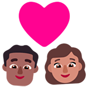 Emoji 👨🏾‍❤️‍👩🏽 Coppia Con Cuore - Uomo: Carnagione Abbastanza Scura, Donna: Carnagione Olivastra su Microsoft Windows 11 22H2.