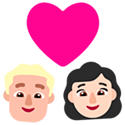 Emoji 👨🏼‍❤️‍👩🏻 Coppia Con Cuore - Uomo: Carnagione Abbastanza Chiara, Donna: Carnagione Chiara su Microsoft Windows 11 22H2.