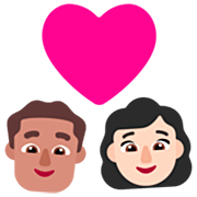 Emoji 👨🏽‍❤️‍👩🏻 Coppia Con Cuore - Uomo: Carnagione Olivastra, Donna: Carnagione Chiara su Microsoft Windows 11 22H2.
