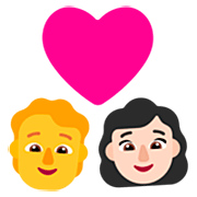 Emoji 👨‍❤️‍👩🏻 Coppia Con Cuore - Uomo, Donna: Carnagione Chiara su Microsoft Windows 11 22H2.