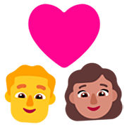 Emoji 👨‍❤️‍👩🏽 Coppia Con Cuore - Uomo, Donna: Carnagione Olivastra su Microsoft Windows 11 22H2.