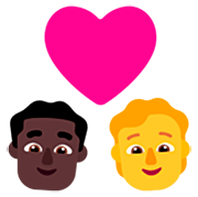 Emoji 👨🏿‍❤️‍🧑 Coppia Con Cuore: uomo, persona, Carnagione Scura, Nessun tono della pelle su Microsoft Windows 11 22H2.