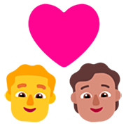 Émoji 👨‍❤️‍🧑🏽 Couple Avec Cœur: Homme, Personne, Pas de teint, Peau Légèrement Mate sur Microsoft Windows 11 22H2.