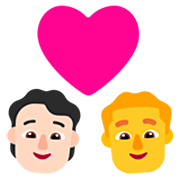 Emoji 🧑🏻‍❤️‍👨 Coppia Con Cuore: persona, uomo, Carnagione Chiara, Nessun tono della pelle su Microsoft Windows 11 22H2.