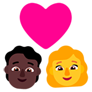 Emoji 🧑🏿‍❤️‍👩 Coppia Con Cuore: persona, Donna, Carnagione Scura, Nessun tono della pelle su Microsoft Windows 11 22H2.