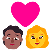 Emoji 🧑🏾‍❤️‍👩 Coppia Con Cuore: persona, Donna, Carnagione Abbastanza Scura, Nessun tono della pelle su Microsoft Windows 11 22H2.