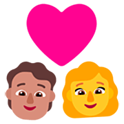 Emoji 🧑🏽‍❤️‍👩 Coppia Con Cuore: persona, Donna, Carnagione Olivastra, Nessun tono della pelle su Microsoft Windows 11 22H2.