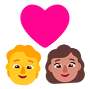 🧑‍❤️‍👩🏽 Emoji Pareja Enamorada: Persona, Mujer, Sin tono de piel, Tono De Piel Medio en Microsoft Windows 11 22H2.