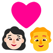Emoji 👩🏻‍❤️‍👨 Coppia Con Cuore - Donna: Carnagione Chiara, Hombre su Microsoft Windows 11 22H2.