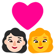 Emoji 👩🏻‍❤️‍👩 Coppia Con Cuore - Donna: Carnagione Chiara, Donna su Microsoft Windows 11 22H2.
