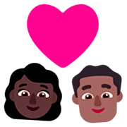 Emoji 👩🏿‍❤️‍👨🏾 Coppia Con Cuore - Donna: Carnagione Scura, Uomo: Carnagione Abbastanza Scura su Microsoft Windows 11 22H2.