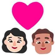 Emoji 👩🏻‍❤️‍👨🏽 Coppia Con Cuore - Donna: Carnagione Chiara, Uomo: Carnagione Olivastra su Microsoft Windows 11 22H2.