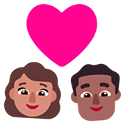 Emoji 👩🏽‍❤️‍👨🏾 Coppia Con Cuore - Donna: Carnagione Olivastra, Uomo: Carnagione Abbastanza Scura su Microsoft Windows 11 22H2.