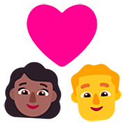 Emoji 👩🏾‍❤️‍👨 Coppia Con Cuore - Donna: Carnagione Abbastanza Scura, Hombre su Microsoft Windows 11 22H2.