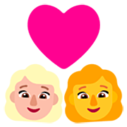 👩🏼‍❤️‍👩 Emoji Pareja Enamorada - Mujer: Tono De Piel Claro Medio, Mujer en Microsoft Windows 11 22H2.