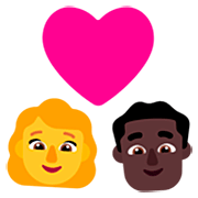 Emoji 👩‍❤️‍👨🏿 Coppia Con Cuore - Donna, Uomo: Carnagione Scura su Microsoft Windows 11 22H2.