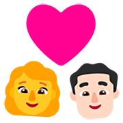 👩‍❤️‍👨🏻 Emoji Pareja Enamorada - Mujer, Hombre: Tono De Piel Claro en Microsoft Windows 11 22H2.
