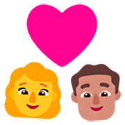 Émoji 👩‍❤️‍👨🏽 Couple Avec Cœur - Femme, Homme: Peau Légèrement Mate sur Microsoft Windows 11 22H2.
