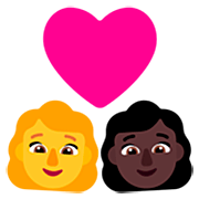 Emoji 👩‍❤️‍👩🏿 Coppia Con Cuore - Donna, Donna: Carnagione Scura su Microsoft Windows 11 22H2.