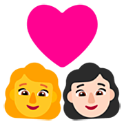 👩‍❤️‍👩🏻 Emoji Pareja Enamorada - Mujer, Mujer: Tono De Piel Claro en Microsoft Windows 11 22H2.