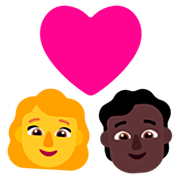 Emoji 👩‍❤️‍🧑🏿 Coppia Con Cuore: Donna, persona, Nessun tono della pelle, Carnagione Scura su Microsoft Windows 11 22H2.