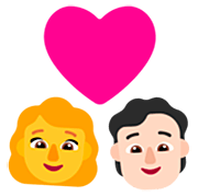Émoji 👩‍❤️‍🧑🏻 Couple Avec Cœur: Femme, Personne, Pas de teint, Peau Claire sur Microsoft Windows 11 22H2.