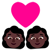 👩🏿‍❤️‍👩🏿 Emoji Casal Apaixonado - Mulher: Pele Escura, Mulher: Pele Escura na Microsoft Windows 11 22H2.