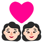 Emoji 👩🏻‍❤️‍👩🏻 Coppia Con Cuore - Donna: Carnagione Chiara, Donna: Carnagione Chiara su Microsoft Windows 11 22H2.