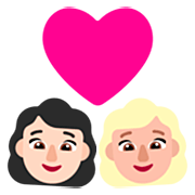 Emoji 👩🏻‍❤️‍👩🏼 Coppia Con Cuore - Donna: Carnagione Chiara, Donna: Carnagione Abbastanza Chiara su Microsoft Windows 11 22H2.