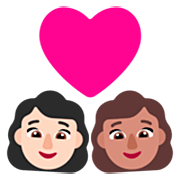 Emoji 👩🏻‍❤️‍👩🏽 Coppia Con Cuore - Donna: Carnagione Chiara, Donna: Carnagione Abbastanza Chiara su Microsoft Windows 11 22H2.