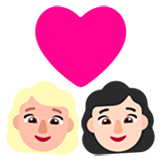 Emoji 👩🏼‍❤️‍👩🏻 Coppia Con Cuore - Donna: Carnagione Abbastanza Chiara, Donna: Carnagione Chiara su Microsoft Windows 11 22H2.