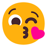 Emoji 😘 Faccina Che Manda Un Bacio su Microsoft Windows 11 22H2.