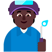 Emoji 🧑🏿‍🏭 Persona Che Lavora In Fabbrica: Carnagione Scura su Microsoft Windows 11 22H2.