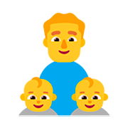 👨‍👶‍👶 Emoji Familia: hombre, bebé, bebé en Microsoft Windows 11 22H2.