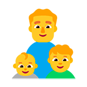 Emoji 👨‍👶‍👦 Famiglia: Uomo, Neonato, Bambino su Microsoft Windows 11 22H2.