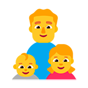 Emoji 👨‍👶‍👧 Famiglia: Uomo, Neonato, Bambina su Microsoft Windows 11 22H2.